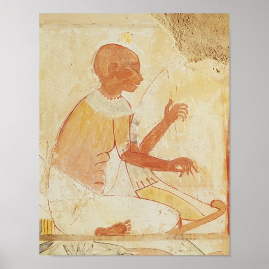 Blind Harpist Singing, van de Tomb of Nakht Poster (Voorkant)