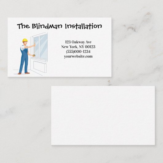 Blind Installation Service Visitekaartje (Voorkant / Achterkant)
