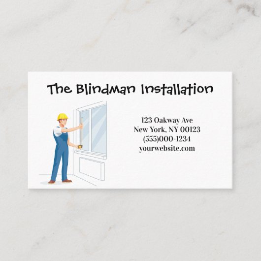 Blind Installation Service Visitekaartje (Voorkant)