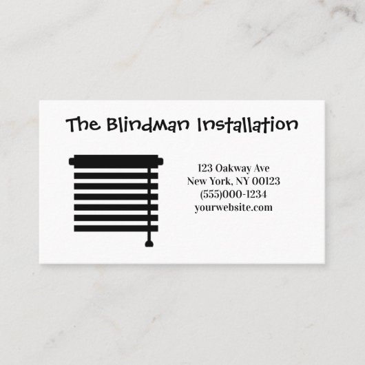 Blind Installation Service-Visitekaartje Visitekaartje (Voorkant)