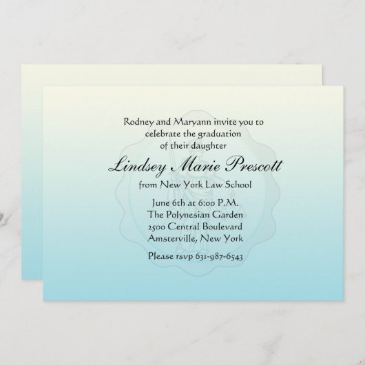 Blind Justice Afstuderen Invitation Kaart (Voorkant / Achterkant)