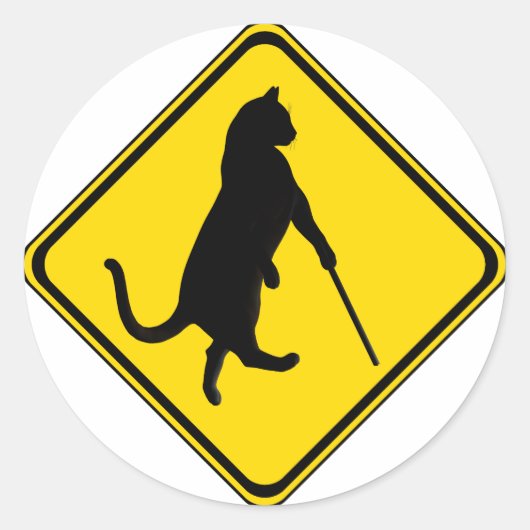 Blind katten kruipen! ronde sticker (Voorkant)