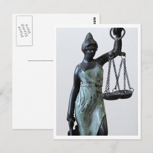 Blind lady of justice statue briefkaart (Voorkant / Achterkant)