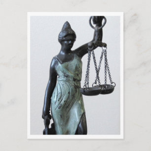 Blind lady of justice statue briefkaart