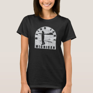 Blind Lake Ice Vissen Michigan T-shirt