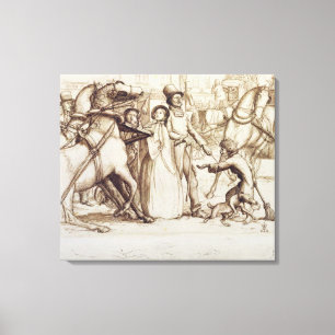 Blind Man, 1853 (pen, inkt, wassen en grafiet o Canvas Afdruk