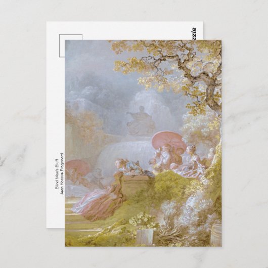 Blind Man Bluff van Jean Honore Fragonard Postcar Briefkaart (Voorkant / Achterkant)