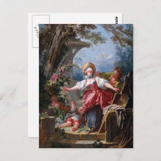 Blind-Mans Bluff van Jean-Honore Fragonard Briefkaart (Voorkant / Achterkant)