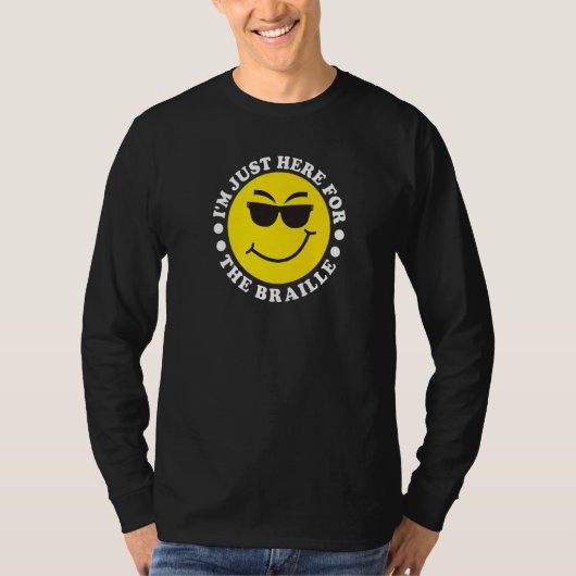 Blind mensen Humor braille lezer Blind Guy Humoro T-shirt (Voorkant)