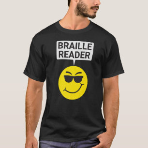 Blind mensen Humor braille lezer Blind Guy Humoro T-shirt