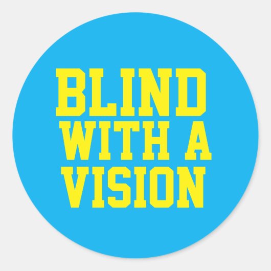 Blind Met Een Visie Blauw Ronde Sticker (Voorkant)