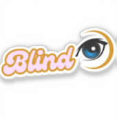 Blind oog schattig ontwerp sticker (Voorkant)