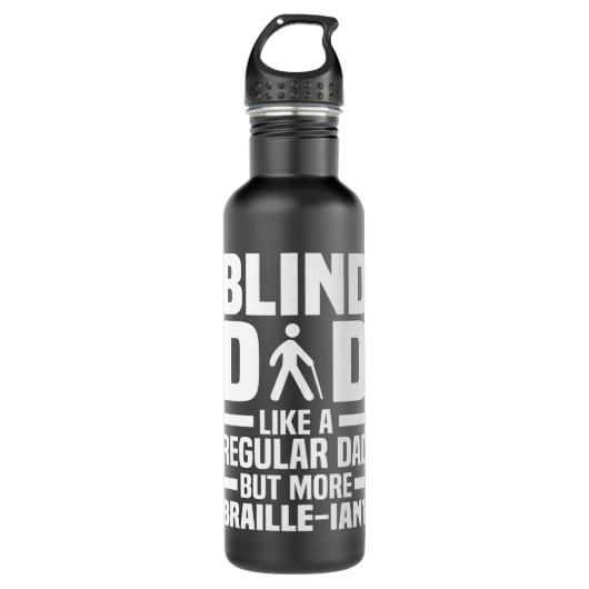 Blind pap - braille visueel gehandicapt Blindless Waterfles (Voorkant)