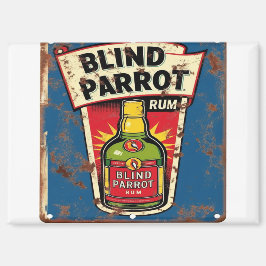 Blind Parrot Rum Old Distressed Metal Sign Magneet