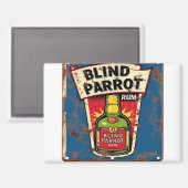 Blind Parrot Rum Old Distressed Metal Sign Magneet (Voorkant / Achterkant)