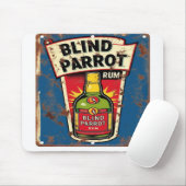 Blind Parrot Rum Old Distressed Metal Sign Muismat (Met muis)