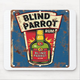 Blind Parrot Rum Old Distressed Metal Sign Muismat