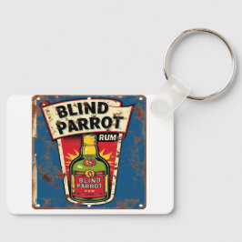 Blind Parrot Rum Old Distressed Metal Sign Sleutelhanger