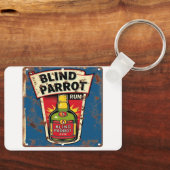 Blind Parrot Rum Old Distressed Metal Sign Sleutelhanger (Voorkant)