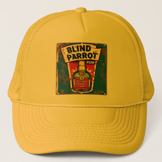 Blind Parrot Rum Old Distressed Metal Sign Trucker Pet (Voorkant)