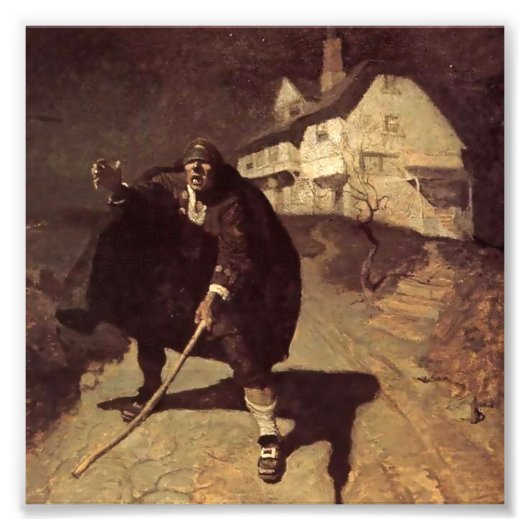 “Blind Pew” piratenkunst van NC Wyeth Foto Afdruk (Voorkant)