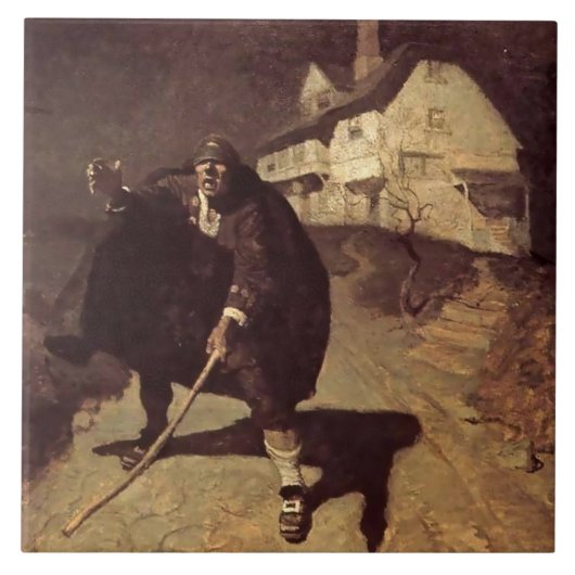 “Blind Pew” piratenkunst van NC Wyeth Tegeltje (Voorkant)
