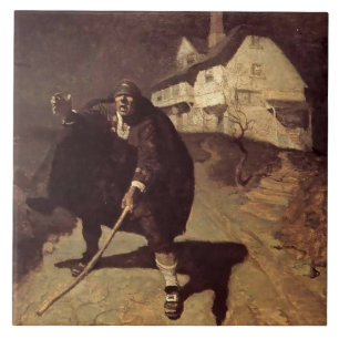 “Blind Pew” Piratenskunst van NC Wyeth Tegeltje