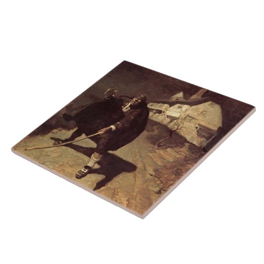 “Blind Pew” Piratenskunst van NC Wyeth Tegeltje (Zijkant)