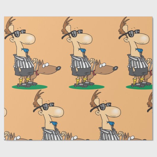 Blind Referee with Guide Dog Sports Humor Cadeaupapier (Vlak)