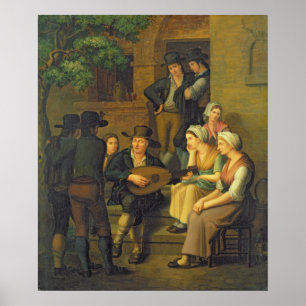 Blind Singer, 1828 Poster