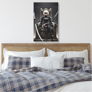 Blind Throne - Dark Fantasy Gothic Warrior Canvas Afdruk