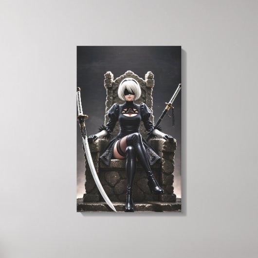 Blind Throne - Dark Fantasy Gothic Warrior Canvas Afdruk (Voorkant)