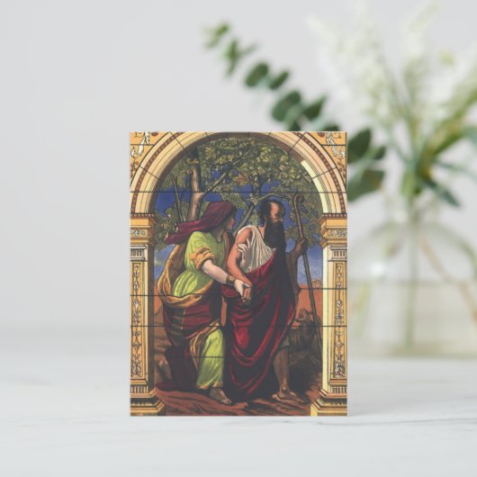 Blind Tobit en Wife Anna,  religie Briefkaart (Staand voorkant)