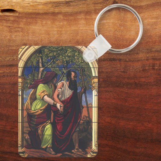 Blind Tobit en Wife Anna,  religie Sleutelhanger (Achterkant)