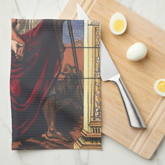 Blind Tobit en Wife Anna,  religie Theedoek (Quarter Fold)