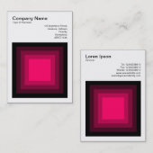 Blind vierkant - zwart naar neonrood visitekaartje (Voorkant / Achterkant)