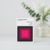 Blind vierkant - zwart naar neonrood visitekaartje (Staand voorkant)