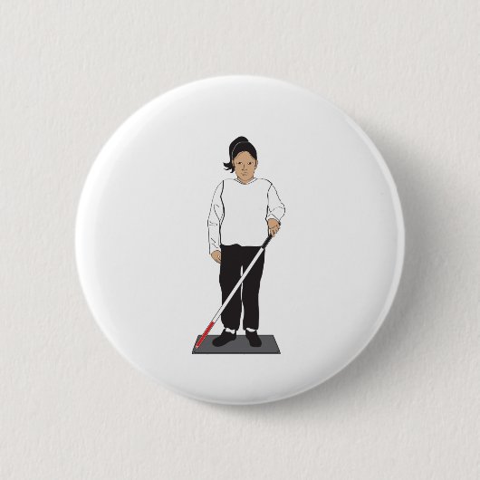 Blind Vrouw Ronde Button 5,7 Cm (Voorkant)