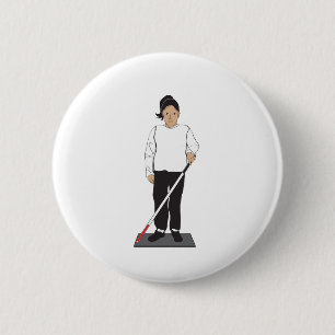 Blind Vrouw Ronde Button 5,7 Cm