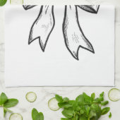 Blindbogen zwarte en witte tekening theedoek (Gevouwen)