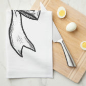 Blindbogen zwarte en witte tekening theedoek (Quarter Fold)