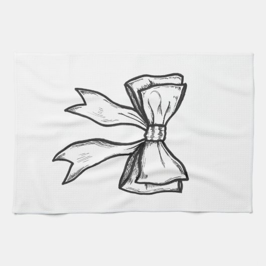 Blindbogen zwarte en witte tekening theedoek (Horizontaal)