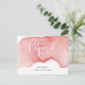 Blinde aankondiging Waterverf uitstellen huwelijk Briefkaart (Staand voorkant)