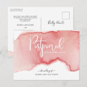 Blinde aankondiging Waterverf uitstellen huwelijk Briefkaart (Voorkant / Achterkant)