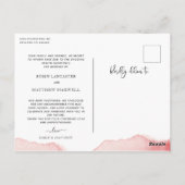 Blinde aankondiging Waterverf uitstellen huwelijk Briefkaart (Achterkant)