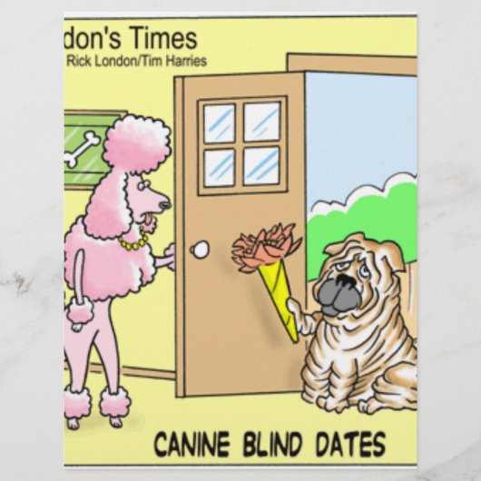 Blinde Dates voor Honden Grappige Honden Cartoon C Flyer (Voorkant)