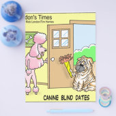 Blinde Dates voor Honden Grappige Honden Cartoon C Flyer (Enkel)