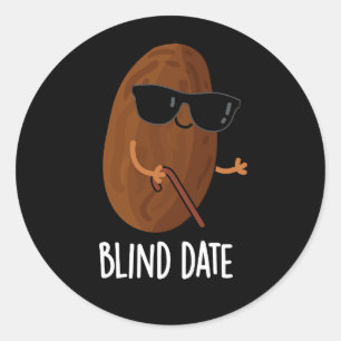 Blinde datum Funny Fruit Pun Dark BG Ronde Sticker