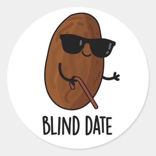 Blinde datum Funny Fruit Pun Ronde Sticker (Voorkant)