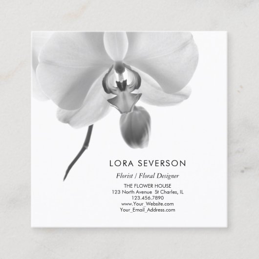 Blinde en witte bloemkool vierkante visitekaartje (Voorkant)